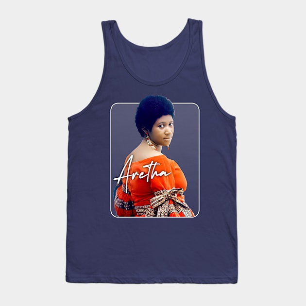 Aretha Franklin / Retro Soul Fan Design Tank Top by DankFutura